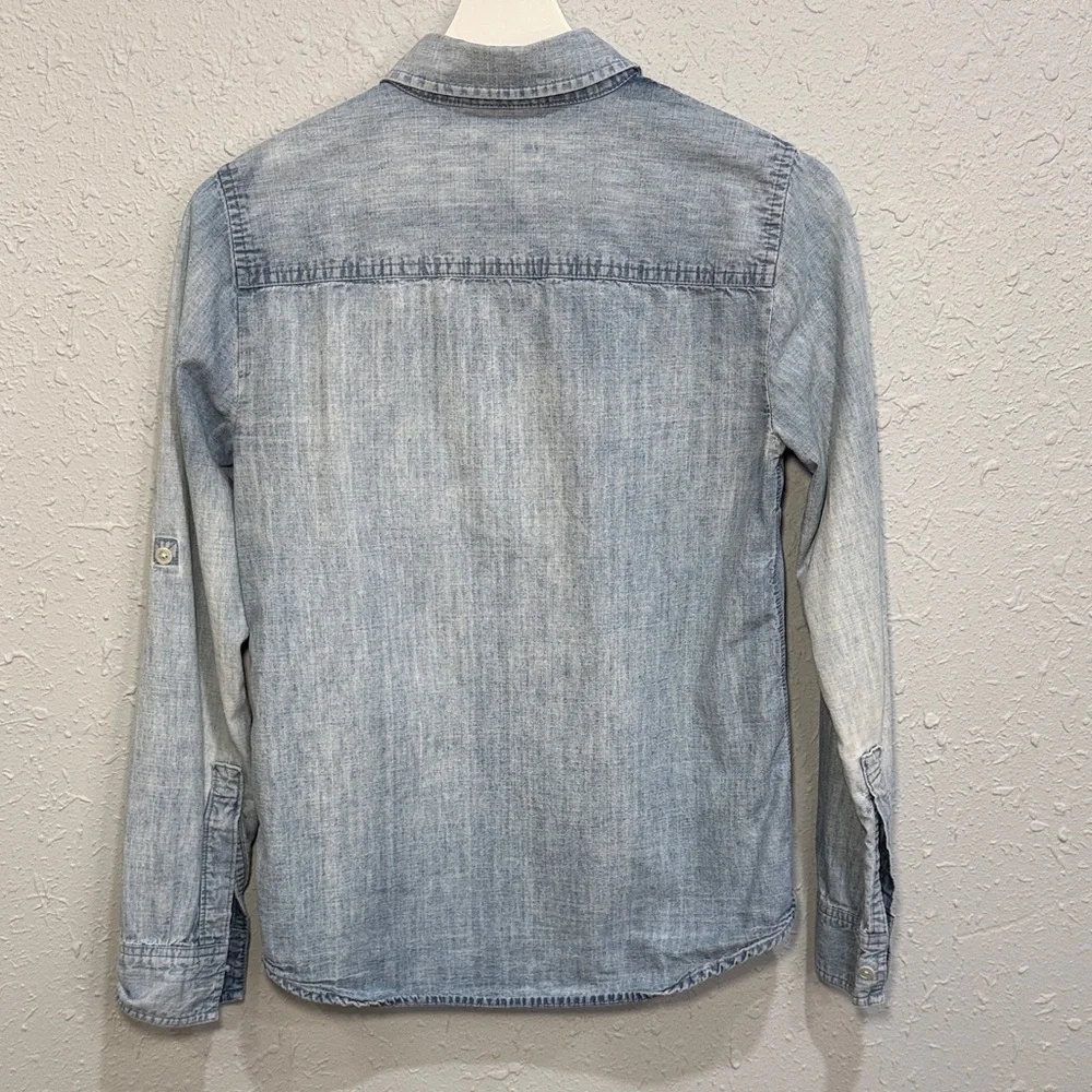 J. Crew Denim Button Down Shirt‎ Light Wash Size 2